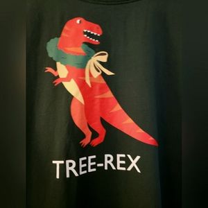 Pajamagram Mens Tree-Rex Long Sleeve Pajama Top Size XXL Green Shirt Christmas